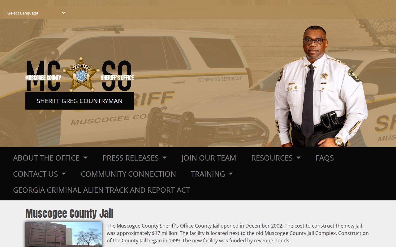 Muscogee County Jail release and facility information