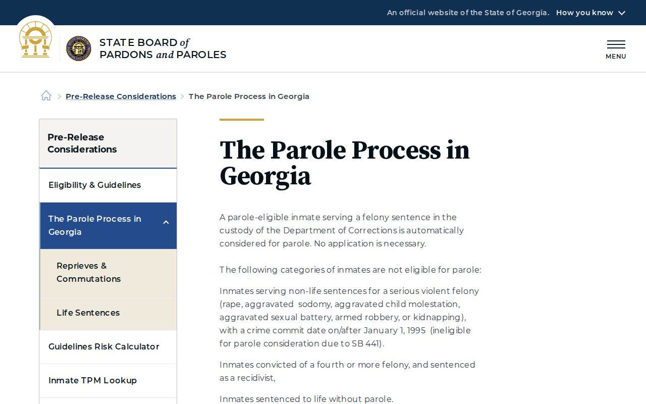 Muscogee County parole release process