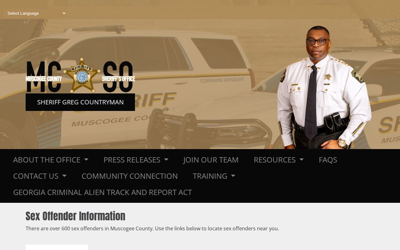 Muscogee County released-inmate registry photo search context
